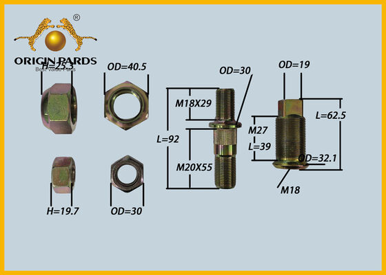 ORIGIN PARDS Kit de tornillos de rueda 8970170432 Eje trasero derecho 5 agujeros Tambor de freno Llanta de rueda Fijo Camión Isuzu NPR NMR Motor 4JJ1 4HG1